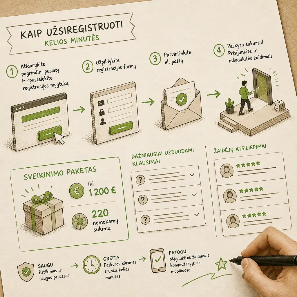 Verde Casino registracija Lietuvoje – susikurkite paskyrą visual guide for Verde Casino